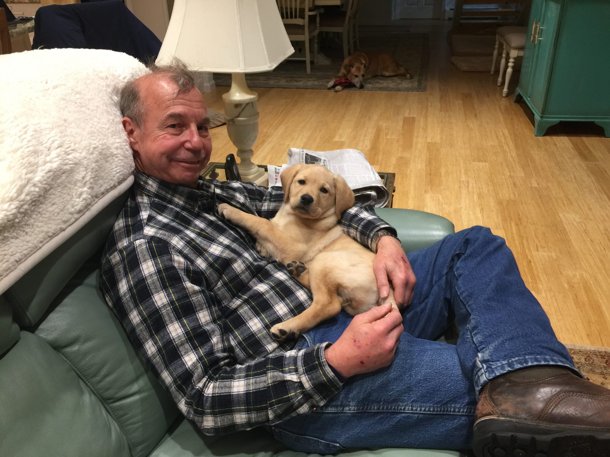 Steve with Shiloh at 8 Weeks Old